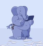  after_masturbation anthro big_penis bodily_fluids computer cum cum_on_ground ejaculation elephant elephantid elephpant genital_fluids genitals half-erect huge_penis kaidzsu laptop male mammal mascot nude overweight overweight_male penis proboscidean solo 