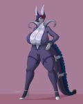  4:5 absurd_res anthro anthrofied big_breasts breasts cleavage clothed clothing dragon fangs female freepancakes hand_on_hip hi_res high_heels huge_breasts nintendo pok&eacute;mon pok&eacute;mon_(species) serperior solo video_games 