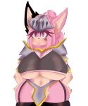  anthro big_breasts breasts fan_character female fur hair hi_res kittyq knight maria_rose_(kittyq) pink_body pink_eyes pink_fur pink_hair sega solo sonic_the_hedgehog_(series) under_boob warrior wide_hips 