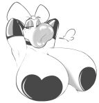  anthro big_breasts birdo breasts female freckles hi_res huge_breasts hyper hyper_breasts lips mario_bros meltingfoxy monochrome nintendo pasties simple_background solo thick_lips video_games white_background 