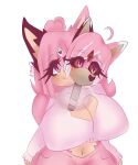 anthro big_breasts bottomwear breasts cleavage cleavage_cutout clothed clothing fan_character female fur hair hi_res kittyq maria_rose_(kittyq) pants pink_body pink_bottomwear pink_clothing pink_eyes pink_fur pink_hair pink_pants sega solo sonic_the_hedgehog_(series) sweater topwear 