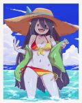  2021 4:5 adventure_time bikini breasts cartoon_network clothed clothing digital_media_(artwork) fangs female hi_res humanoid humanoid_pointy_ears marceline_abadeer not_furry outside partially_submerged roxy_prog shaded smile sun_hat swimwear vampire water wet 