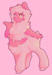  2021 all_fours alpaca anthro camelid centaurworld closed_smile digital_drawing_(artwork) digital_media_(artwork) female fur hybrid looking_at_viewer mammal mammal_taur navel pink_background pink_body pink_eyes pink_fur pink_skin pink_wool sandwichhour scut_tail simple_background smile solo tagme taur wammawink wool_(fur) 