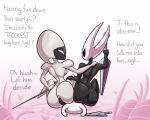  2021 5:4 ambiguous_gender animated arthropod between_butts big_butt black_body breasts butt butt_fondling butt_jiggle butt_smother dialogue dominant dominant_female english_text facesitting fecharis female female/ambiguous female_focus group holding_object holding_weapon hollow_knight hollow_knight:_silksong hornet_(hollow_knight) humanoid incest_(lore) lace_(hollow_knight) latiar nude presenting presenting_hindquarters protagonist_(hollow_knight) rear_view short_playtime side_boob sitting smothering team_cherry text trio video_games weapon white_body 