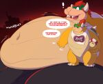  ! 2021 aged_up anthro anthro_on_anthro belly big_belly bottomwear bowser bowser_jr. city cityscape clothed clothing dialogue duo english_text eyebrows father father_and_child father_and_son fungus hair hand_on_stomach hi_res horn hyper hyper_belly koopa looking_at_another love_handles male male/male mario_bros morbidly_obese morbidly_obese_anthro morbidly_obese_male mosin motion_lines mushroom narrowed_eyes navel neckerchief nintendo obese obese_anthro obese_male onomatopoeia open_mouth outside overweight overweight_anthro overweight_male pants parent parent_and_child scalie shell sitting son sound_effects spiked_shell spikes spikes_(anatomy) standing text topless topless_male video_games weight_gain 