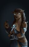  anthro biped black_nose blizzard_entertainment brown_body brown_fur canid canine canis claws esealia_(artist) fangs female fur glowing glowing_eyes hi_res mammal solo video_games warcraft were werecanid werecanine werewolf wolf worgen 