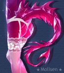  abstract_background ambiguous_gender anthro clothing crystal crystal_creature dragon elemental_creature furgonomics garter_belt garter_straps glistening glistening_body hi_res lace legwear lingerie mineral_fauna molisen panties red_body red_scales scales spade_tail thigh_highs underwear 