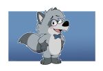  2021 anthro biped black_body black_fur black_nose blush bow_tie cute_fangs fur grey_body grey_fur hi_res jellystone_(hbo_max) mammal procyonid raccoon rodraccoon simple_background solo style_parody 