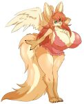  absurd_res anthro big_breasts big_ears big_hands big_tail blue_eyes breasts brown_body brown_fur canid canine canis chest_tuft claws cleavage clothed clothing curvy_figure digital_media_(artwork) dress feet female fennec fluffy fluffy_tail fox fur hair hand_behind_head hi_res huge_breasts huge_tail lingerie looking_at_viewer mammal multicolored_body nightgown nipples pink_nose pinup pinup_pose pose red_hair ruby_sahira_(haybuck) smile solo spread_wings standing suddenhack tan_body tan_fur thick_thighs topwear tuft voluptuous wide_hips wings 