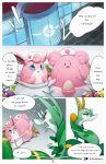  absurd_res annoyed apron blissey bow_tie clothing comic digital_media_(artwork) dr.bubblebum egg english_text eyewear glasses hat headgear headwear hi_res nintendo pok&eacute;mon pok&eacute;mon_(species) pok&eacute;mon_center potion serperior shaded text video_games wigglytuff 