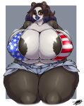  2021 absurd_res anthro areola areola_slip big_breasts bikini breasts clothing female giant_panda hair hi_res huge_breasts lai_xiaoling lips mammal multicolored_hair nipple_outline solo superix swimwear thick_lips thick_thighs ursid wide_hips 