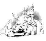  anthro big_breasts bigdad breasts canid canine chiropteran duo fellatio female fox male male/female mammal miles_prower monochrome oral penile rouge_the_bat sega sex sitting sonic_the_hedgehog_(series) stirrup_stockings wings 