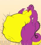  abdominal_bulge alligator alligatorid anthro belly big_belly bigburrwinston crocodilian digestion gesture looking_at_viewer male male_pred nude open_mouth open_smile pecs pointing pointing_at_self reptile scalie sergio_the_buff smile soft_vore solo struggling thick_thighs tongue tongue_out vore 