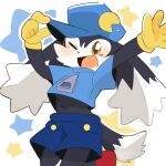  1:1 2018 5_fingers anthro bandai_namco clothing digital_media_(artwork) domestic_cat felid feline felis fingers fur gloves handwear hat headgear headwear hyaku_(artist) kemono klonoa klonoa_(series) long_ears male mammal solo star video_games yellow_eyes zipper 