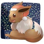  1:1 2020 ambiguous_gender brown_body brown_fur christmas christmas_clothing christmas_headwear clothing dipstick_tail eevee feral fur hat headgear headwear hi_res holidays looking_at_viewer looking_back multicolored_tail nintendo open_mouth open_smile pok&eacute;mon pok&eacute;mon_(species) santa_hat sitting smile solo tatu_wani_(artist) tongue tuft video_games 