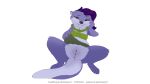  16:9 2021 anthro anus biped bottomwear bra clothed clothing eyebrows female fur genitals hair hi_res jewelry kapua_(kapua) letodoesart looking_at_viewer lutrine mammal mustelid necklace purple_body purple_fur purple_hair pussy raised_clothing simple_background solo topwear underwear white_background widescreen 