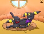  absurd_res animal_genitalia animal_penis balls black_body black_fur canid canine canine_penis clenched_teeth clothing eeveelution erection eyes_closed feral fur gau_(artist) gau_(umbreon) genitals hi_res knot male mammal masturbation nest nintendo penis pok&eacute;mon pok&eacute;mon_(species) pok&eacute;mon_mystery_dungeon red_penis scarf solo teeth umbreon video_games 