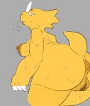  alphys anthro anus areola big_butt bodily_fluids breasts breath buckteeth butt claws color_edit colored edit eyewear female foreshortening freckles genitals glasses half-closed_eyes lizard narrowed_eyes nicechan nipples non-mammal_breasts non-mammal_nipples nude open_mouth panting pussy rear_view reptile scales scalie simple_background solo sweat teeth thefishanon thick_tail thick_thighs three-quarter_view undertale video_games yellow_body yellow_scales 