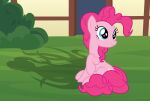  badumsquish blue_eyes building bush_(disambiguation) earth_pony equid equine female friendship_is_magic hair hasbro hi_res hooves horse house looking_back mammal meme monster my_little_pony pink_hair pinkie_pie_(mlp) pony raised_hoof shadow shadow_monster sitting smile solo tentacles 