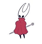 anthro arthropod big_breasts black_eyes blush breasts cloak clothing digital_media_(artwork) featureless_feet female holding_object holding_weapon hollow_knight hornet_(hollow_knight) huge_breasts insect non-mammal_breasts pineapalooza red_cloak red_clothing sewing_needle simple_background solo standing team_cherry video_games weapon white_background 
