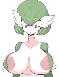  big_breasts breasts clothed clothing female fufucatu gardevoir hi_res huge_breasts humanoid looking_down nintendo nipple_outline nipple_slip not_furry partially_clothed pok&eacute;mon pok&eacute;mon_(species) simple_background solo video_games white_background 