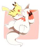  2020 3_toes ambiguous_gender claws dipstick_ears duo eyes_closed feet fur hi_res multicolored_ears nintendo pikachu pok&eacute;mon pok&eacute;mon_(species) red_body red_fur signature tatu_wani_(artist) toes video_games white_body white_fur yellow_body zangoose 