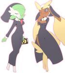  absurd_res anthro bikini black_sclera blush breasts cleavage clothed clothing coodee duo featureless_feet female gardevoir hi_res humanoid looking_at_viewer lopunny nintendo nun pok&eacute;mon pok&eacute;mon_(species) side-tie_bikini smile swimwear tongue tongue_out video_games 