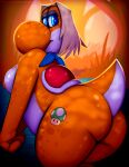  2021 anthro breasts butt dinosaur female hi_res looking_back makeup mario_bros nintendo nipples presenting presenting_hindquarters raised_tail rear_view reptile scalie side_boob solo thick_thighs video_games visionaryserpent yoshi 