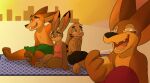  anthro barefoot beach bed bodily_fluids canid canine canis disney duo feet female fennec finnick fox fur furniture group head_tuft hethroz hi_res jack_savage judy_hopps male male/female mammal nick_wilde red_fox sand seaside sky sleeping tears toes tuft zootopia 