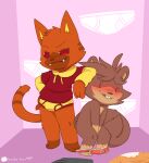  assisted_exposure bo_(unboxyguy) briefs buckoguy clothing domestic_cat duo embarrassed felid feline felis hi_res humiliation male mammal pantsing pepper_(crushpepper) rodent sciurid underwear 