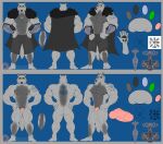  absurd_res anthro canid canine canis hammer heartlessfang hi_res invalid_tag male mammal model_sheet muscular norse runes solo tattoo thor tools wolf ych_(character) 