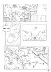  absurd_res ambiguous_gender bandai_namco black_and_white clothed clothing comic detailed_background digimon digimon_(species) female group guilmon hector21314 henry_wong hi_res human laugh male mammal monochrome outside park plant reptile scalie spanish_text taichi_kamiya text translated tree young 