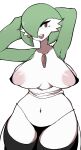  big_breasts bikini breasts clothed clothing female fufucatu gardevoir hair hair_over_eye hands_behind_head hi_res huge_breasts humanoid looking_at_viewer micro_bikini nintendo nipple_slip not_furry one_eye_obstructed partially_clothed pok&eacute;mon pok&eacute;mon_(species) simple_background smile solo swimwear video_games white_background 