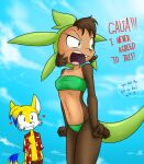  &lt;3 2017 aloha_shirt angry anthro bikini blonde_hair blue_eyes blue_hair blush breasts brown_body brown_fur brown_hair buckteeth canid canine chespin chest_tuft clothing cross-popping_vein detailed_background dialogue digital_media_(artwork) duo english_text eyelashes female fingers fox fur green_eyes hair hi_res issac_(monkeykinghero) leina_(sandwich-anomaly) male mammal multicolored_body multicolored_fur multicolored_hair navel nintendo outside pattern_clothing pattern_shirt pattern_topwear pok&eacute;mon pok&eacute;mon_(species) sandwich-anomaly shirt side-tie_bikini small_breasts smile standing swimwear tan_body tan_fur teeth text thick_thighs tongue topwear tube_top tuft video_games yellow_body yellow_fur 
