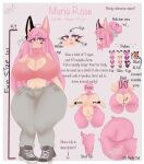  anthro big_breasts bottomwear breasts cleavage cleavage_cutout clothed clothing denim denim_clothing english_text fan_character female fur hair jeans kittyq maria_rose_(kittyq) pants pink_body pink_eyes pink_fur pink_hair pink_tail refrence_sheet sega short_stack solo sonic_the_hedgehog_(series) text wide_hips 