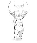  clothing english_text female greyscale humanoid imp kierus midna monochrome nintendo not_furry oversized_shirt shirt simple_background sketch solo standing t-shirt text text_on_clothing text_on_shirt text_on_topwear the_legend_of_zelda thick_thighs topwear twili twilight_princess video_games white_background wide_hips 