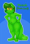  2018 acstlu angry anthro biped canid canine chest_tuft christmas digital_media_(artwork) english_text fluffy fluffy_tail fox fur green_body green_fur grinch hi_res holidays how_the_grinch_stole_christmas! looking_at_viewer mammal muzzle_scabs outline phurcy pouting red_eyes simple_background standing text thick_thighs tuft white_outline yellow_sclera 