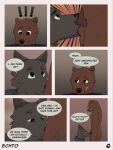  &lt;3 &lt;3_eyes 3:4 anthro canid canine canis clothed clothed/nude clothing comic deep_throat dialogue duo echto english_text fellatio foreskin genitals hi_res male male/male mammal nude oral penile penis sex simple_background surprise text uncut ursid wolf 