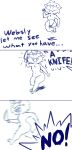  absurd_res anthro arachnid arthropod comic english_text hi_res knife male meme monochrome motion_lines multi_eye running simple_background solo speech_bubble spider text websheck websly white_background 