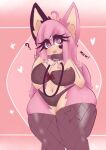  anthro big_breasts bra breasts cleavage clothed clothing collar fan_character female fur hair hi_res kittyq legwear lingerie maria_rose_(kittyq) panties pink_body pink_eyes pink_fur pink_hair pink_tail sega solo sonic_the_hedgehog_(series) stockings underwear wide_hips 