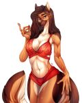 2021 4:5 anthro bra breasts brown_hair canid canine canis clothed clothing digital_media_(artwork) domestic_dog eyebrows eyelashes female german_shepherd hair herding_dog hi_res kristiana_puff looking_at_viewer mammal midriff navel panties pastoral_dog smile solo underwear 