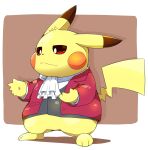  2021 3_toes ambiguous_gender anthro bottomless clothed clothing dipstick_ears feet fingers fur hi_res multicolored_ears nintendo pikachu pok&eacute;mon pok&eacute;mon_(species) simple_background solo tatu_wani_(artist) toes video_games yellow_body yellow_fur 