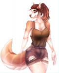  2020 anthro blak_hair breasts canid canine canis clothed clothing digital_media_(artwork) domestic_dog ear_piercing ear_ring eyebrow_piercing eyebrows eyelashes facial_piercing female fur hi_res kristiana_puff lip_piercing mammal nose_piercing piercing septum_piercing smile solo white_body white_fur 