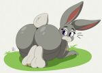  absurd_res all_fours anthro ass_up big_butt breasts butt butt_focus disney feet female frown hi_res huge_butt judy_hopps lagomorph leporid looking_at_viewer looking_back mammal multicolored_body nr_ac nude on_ground rabbit rear_view scut_tail simple_background soles solo surprise thick_thighs two_tone_body wide_eyed wide_hips zootopia 
