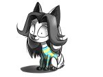  4:3 canid canine clothed clothing felid feline fur hair kobra333_(artist) mammal simple_background tem temmie_(undertale) topwear undertale video_games white_body white_fur 