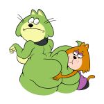  1:1 2021 anthro big_butt brain_(top_cat) butt butt_grab butt_hug clothed clothed/nude clothed_female_nude_female clothing domestic_cat duo felid feline felis female female/female frown fur green_body green_fur hand_on_butt hanna-barbera hi_res huge_butt jellystone_(hbo_max) larger_female lazzylad looking_back mammal nude on_model orange_body orange_fur simple_background size_difference smaller_female spook_(top_cat) top_cat_(series) white_background 