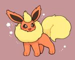  2021 5:4 ambiguous_gender blush canid eeveelution flareon fur hi_res mammal nintendo open_mouth orange_body pink_background pok&eacute;mon pok&eacute;mon_(species) quadruped simple_background smile solo video_games wolfwithwing yellow_body yellow_fur 