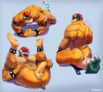  ! 2021 abs all_fours anklet anthro armband back_muscles balls big_butt big_muscles blue_background bottomless bowser bowser_day bracelet butt clothed clothing collar digital_media_(artwork) duo erection eyebrows facial_hair genitals gloves hair handwear hat headgear headwear hi_res horn hot_dogging human human_on_anthro humanoid_genitalia humanoid_penis interspecies jewelry koopa larger_anthro legband legs_up luigi lying male male/male mammal mario_bros multiple_scenes muscular muscular_anthro muscular_male mustache nintendo nude on_back open_mouth open_smile pecs penis presenting presenting_hindquarters scalie shirt simple_background size_difference sleepymute small_dom_big_sub smaller_human smile spiked_anklet spiked_armband spiked_bracelet spiked_collar spiked_legband spikes spread_legs spreading topwear video_games 