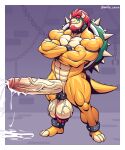  5:6 abs accessory anthro balls beard big_balls big_muscles big_penis bodily_fluids bowser bowser_day bracelet cock_ring collar crossed_arms cum erection facial_hair genital_fluids genitals hair hi_res horn huge_penis humanoid_genitalia humanoid_penis hyper hyper_genitalia hyper_penis jewelry koopa legband male mario_bros muscular muscular_anthro muscular_legs muscular_male nintendo penis penis_accessory penis_jewelry red_hair reptile scalie shell solo spiked_bracelet spiked_cock_ring spiked_collar spiked_legband spiked_shell spikes spikes_(anatomy) standing vein veiny_penis video_games wolfiecanem 