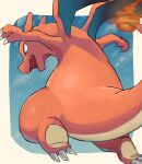  2021 ambiguous_gender blue_eyes charizard claws dorobo_39 fire flying hi_res membrane_(anatomy) membranous_wings nintendo open_mouth orange_body pok&eacute;mon pok&eacute;mon_(species) teeth toe_claws video_games wings 